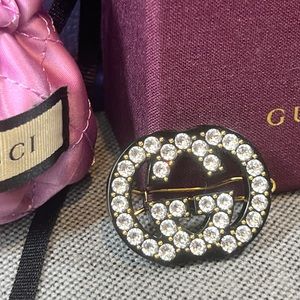 Crystal Embellished Crystal Gucci Interlocking GG Hair Clip